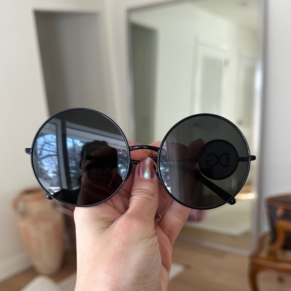 Dolce & Gabbana Black Round Sunglasses